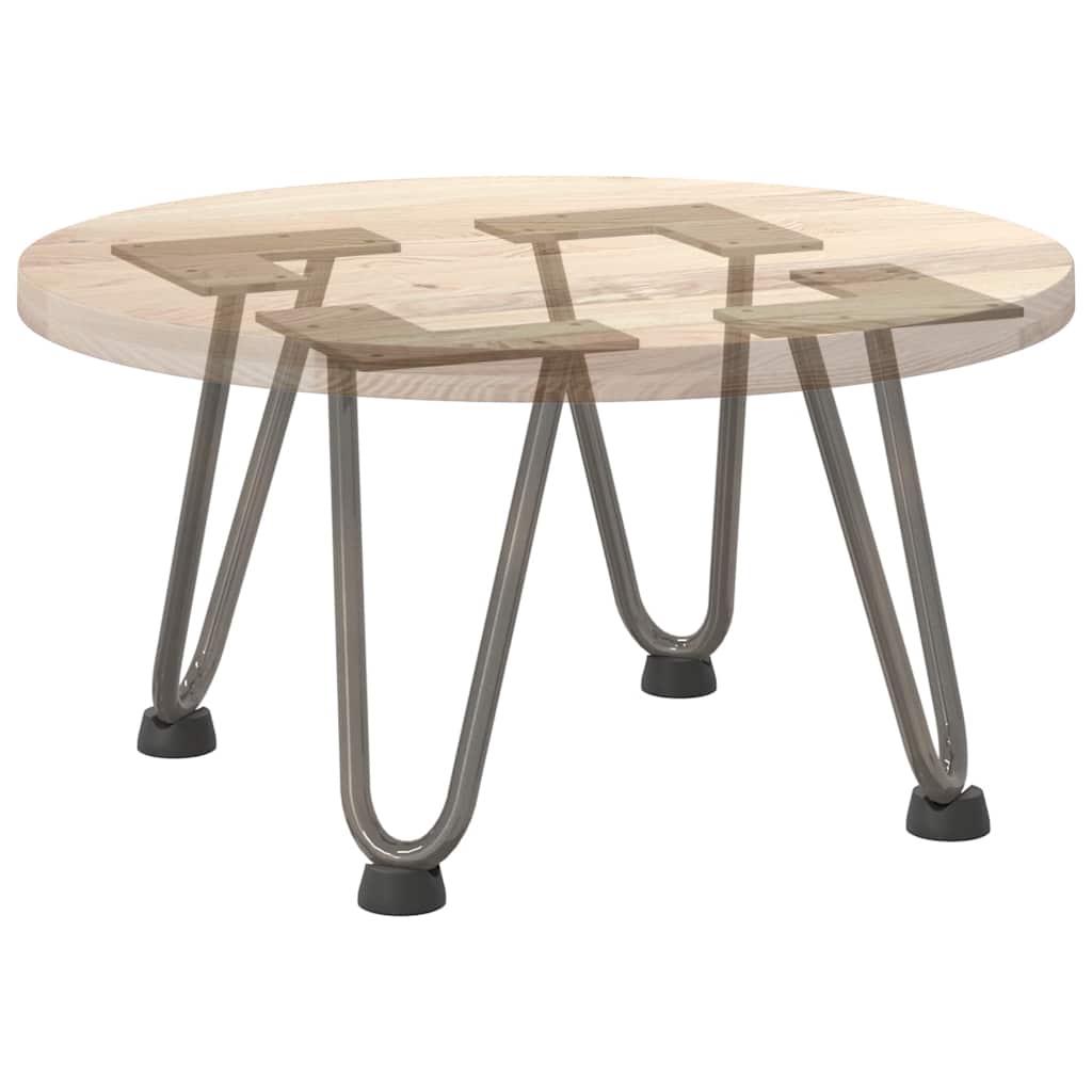 Gambe a forcina per tavolino 4 pz in acciaio naturale 20 cm