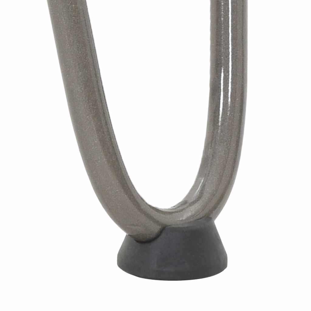 Gambe a forcina per tavolino 4 pz in acciaio naturale 20 cm