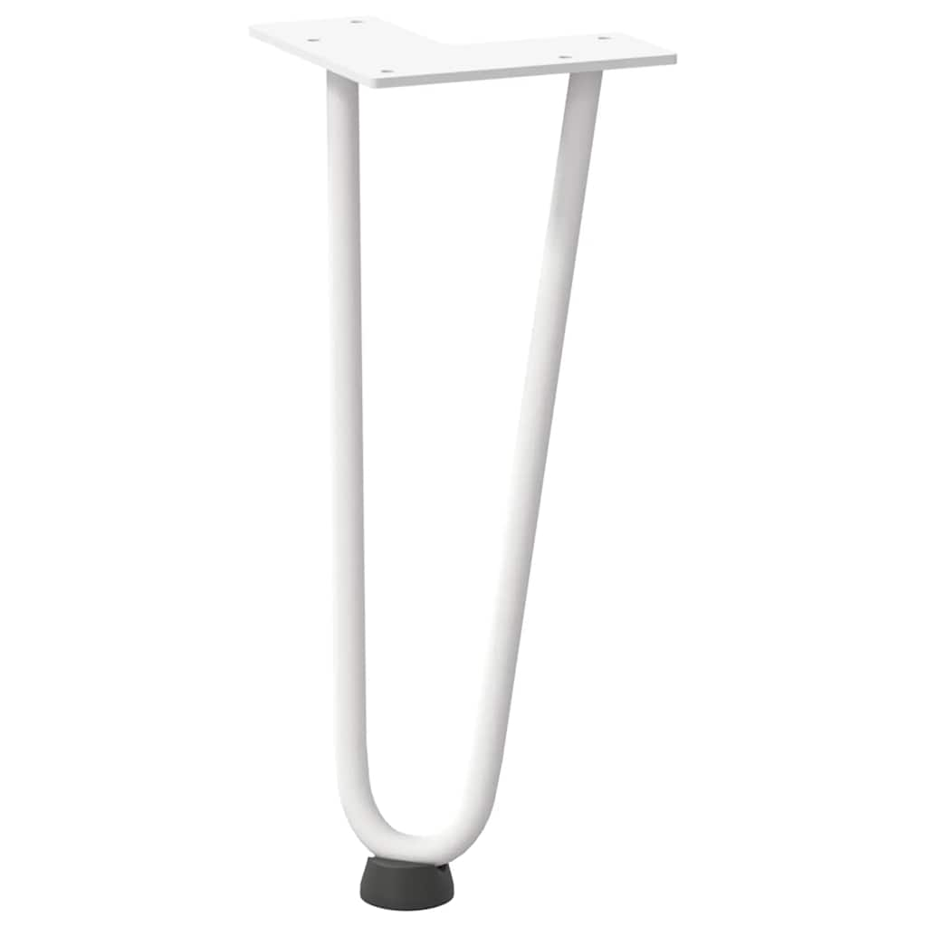 Gambe per Tavolo a Forcina 4 pz Bianco 30 cm Acciaio Massiccio