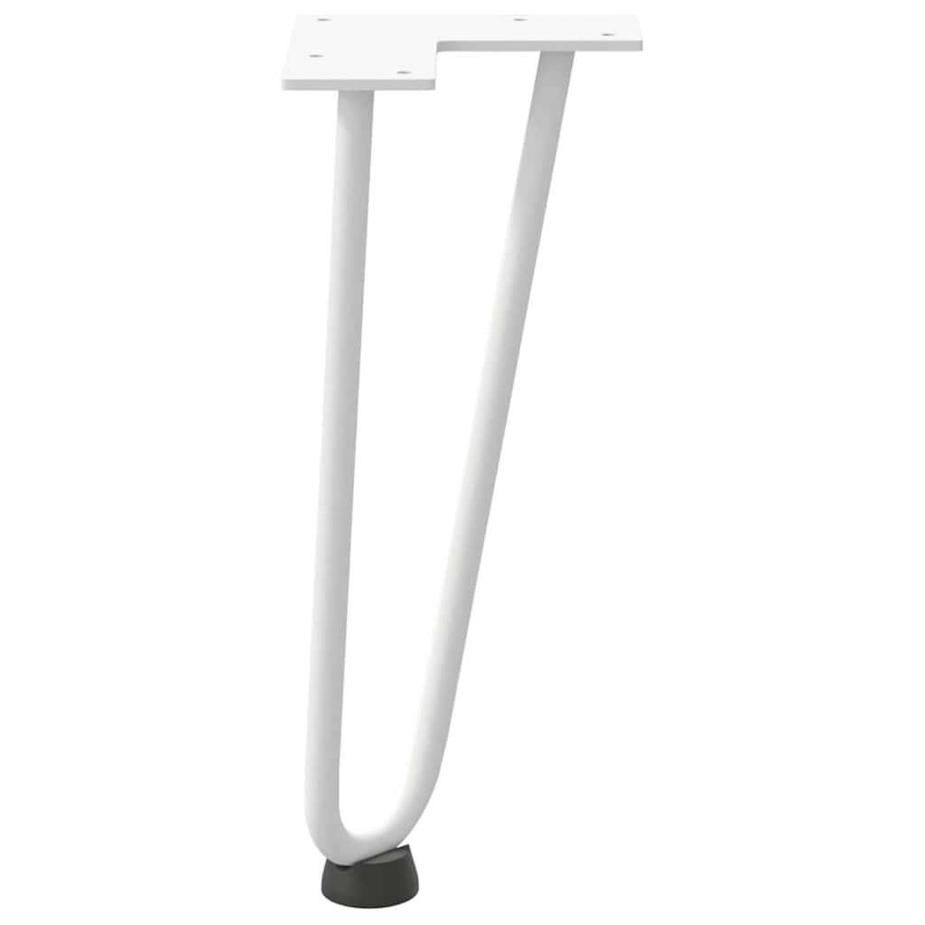 Gambe per Tavolo a Forcina 4 pz Bianco 30 cm Acciaio Massiccio