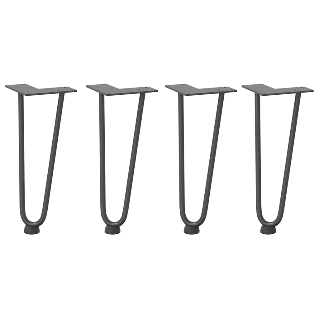 Gambe a forcina per tavolino 4 pz antracite 30 cm