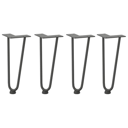 Gambe a forcina per tavolino 4 pz antracite 30 cm