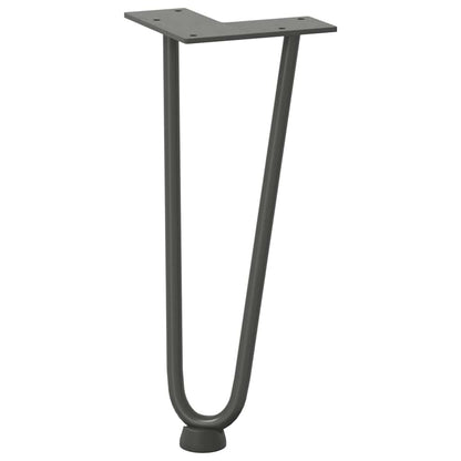 Gambe Tavolo a Forcina 4 pz Antracite 30 cm Acciaio Massiccio