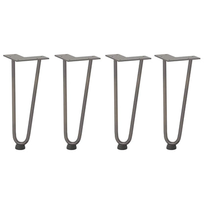 Gambe a forcina per tavolino 4 pz in acciaio naturale 30 cm