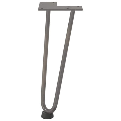 Gambe a forcina per tavolino 4 pz in acciaio naturale 30 cm
