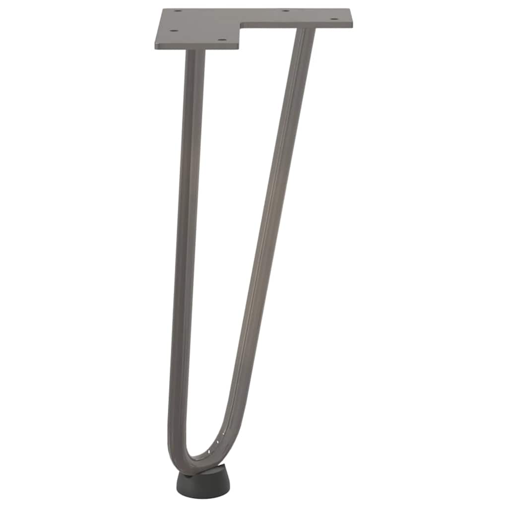 Gambe a forcina per tavolino 4 pz in acciaio naturale 30 cm
