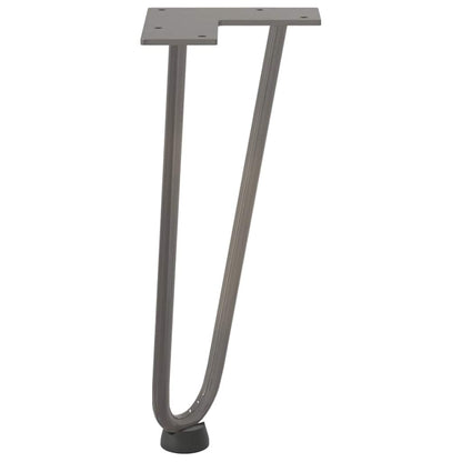 Gambe a forcina per tavolino 4 pz in acciaio naturale 30 cm