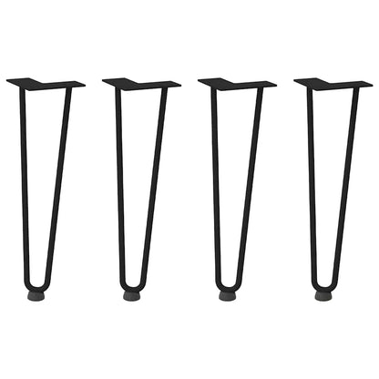Gambe a forcina per tavolino da caffè 4 pz nere 42 cm
