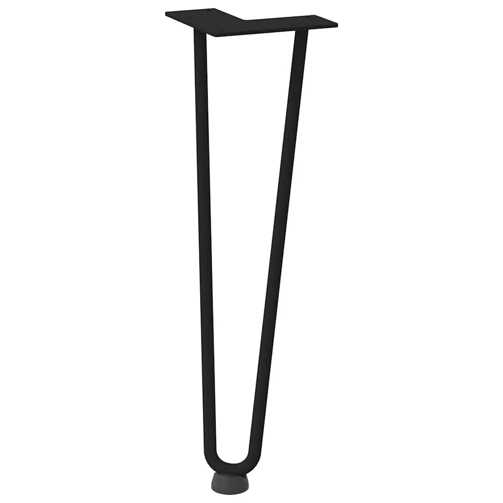 Gambe per Tavolo a Forcina 4 pz Nero 42 cm in Acciaio Massiccio