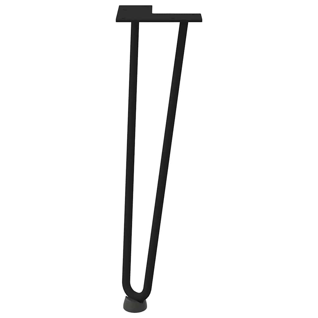 Gambe per Tavolo a Forcina 4 pz Nero 42 cm in Acciaio Massiccio