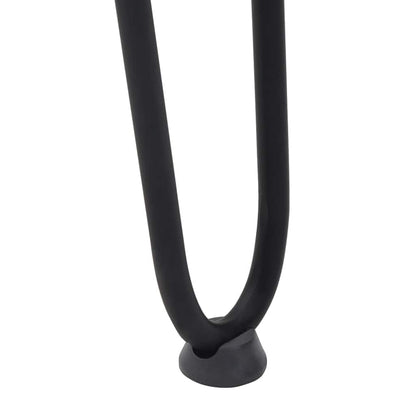 Gambe per Tavolo a Forcina 4 pz Nero 42 cm in Acciaio Massiccio