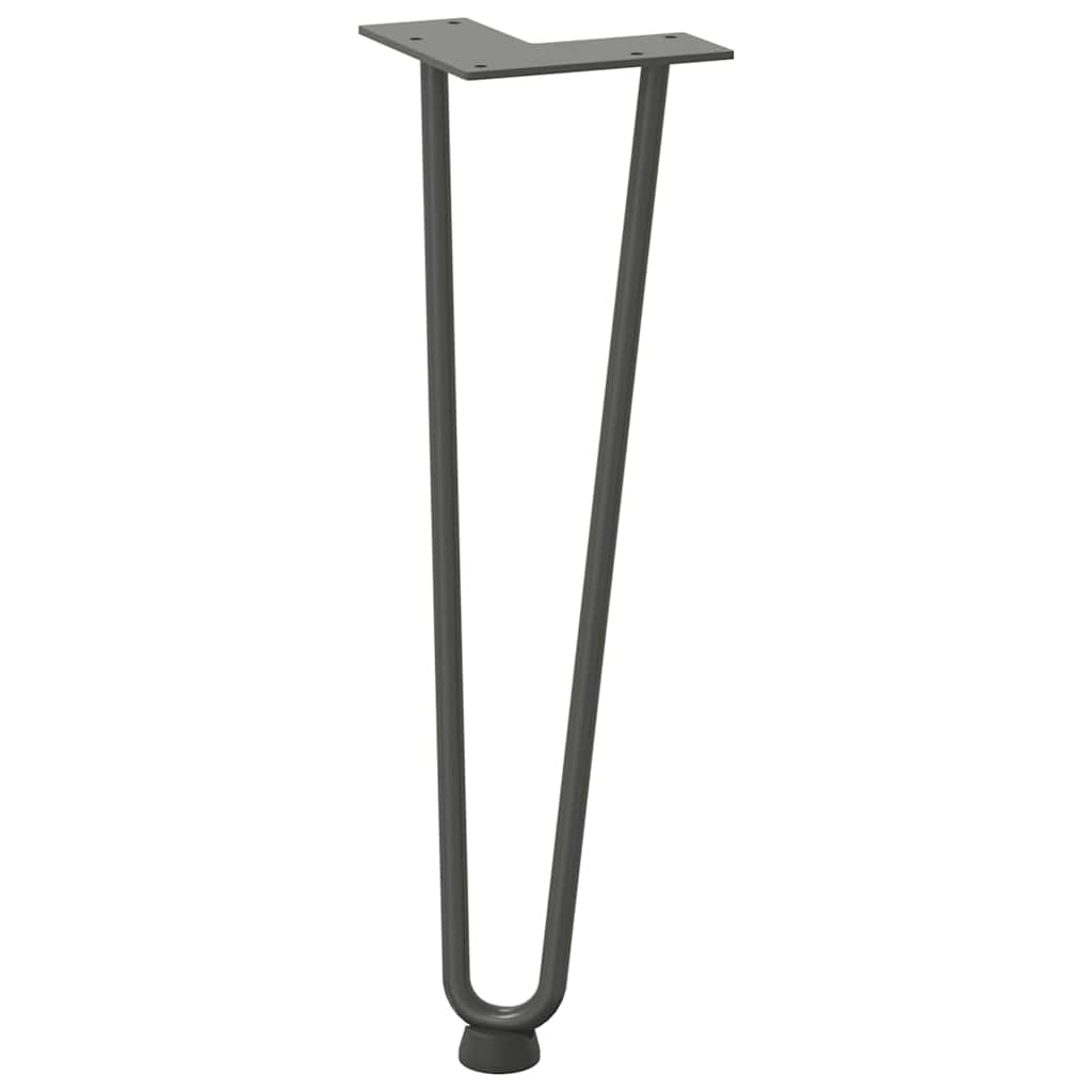 Gambe Tavolo a Forcina 4 pz Antracite 42 cm Acciaio Massiccio