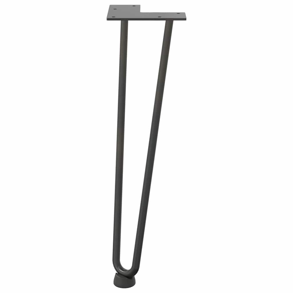 Gambe Tavolo a Forcina 4 pz Antracite 42 cm Acciaio Massiccio