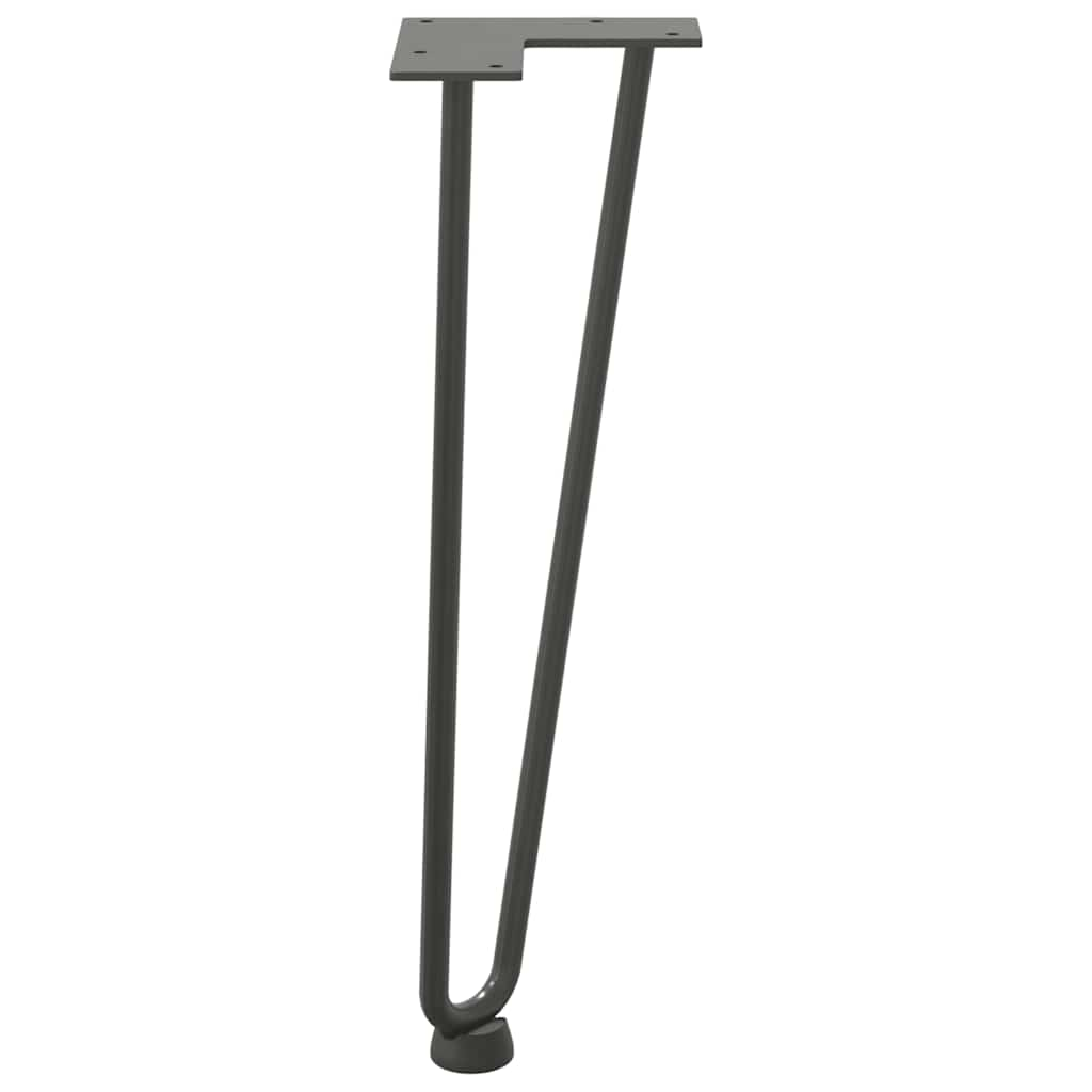 Gambe Tavolo a Forcina 4 pz Antracite 42 cm Acciaio Massiccio