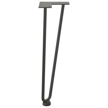 Gambe Tavolo a Forcina 4 pz Antracite 42 cm Acciaio Massiccio