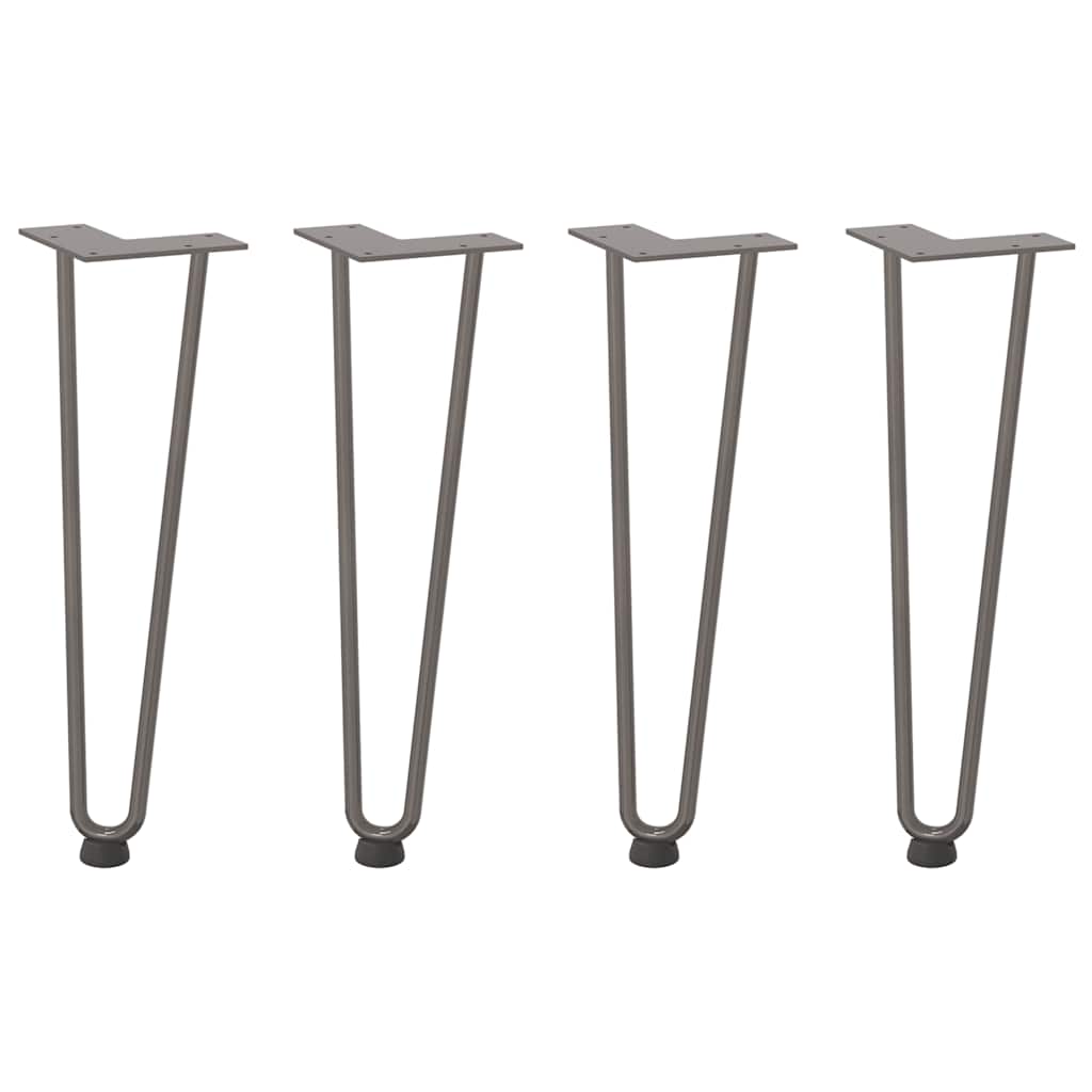Gambe a forcina per tavolino 4 pz in acciaio naturale 42 cm
