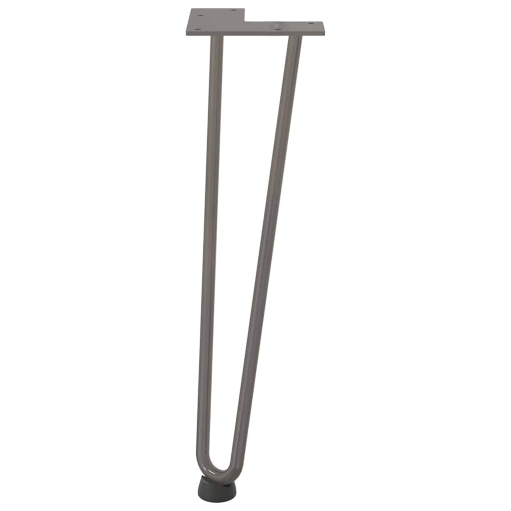 Gambe a forcina per tavolino 4 pz in acciaio naturale 42 cm
