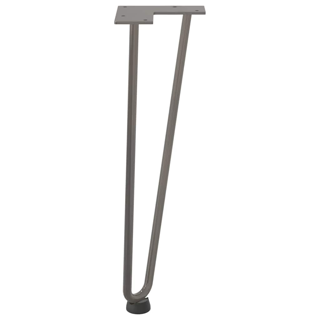 Gambe a forcina per tavolino 4 pz in acciaio naturale 42 cm