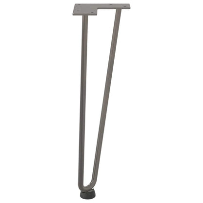 Gambe a forcina per tavolino 4 pz in acciaio naturale 42 cm