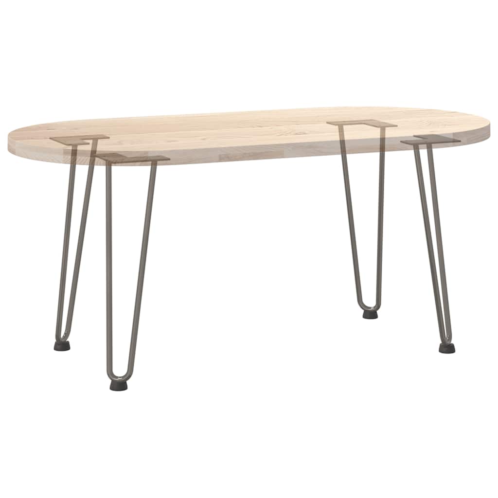 Gambe a forcina per tavolino 4 pz in acciaio naturale 42 cm