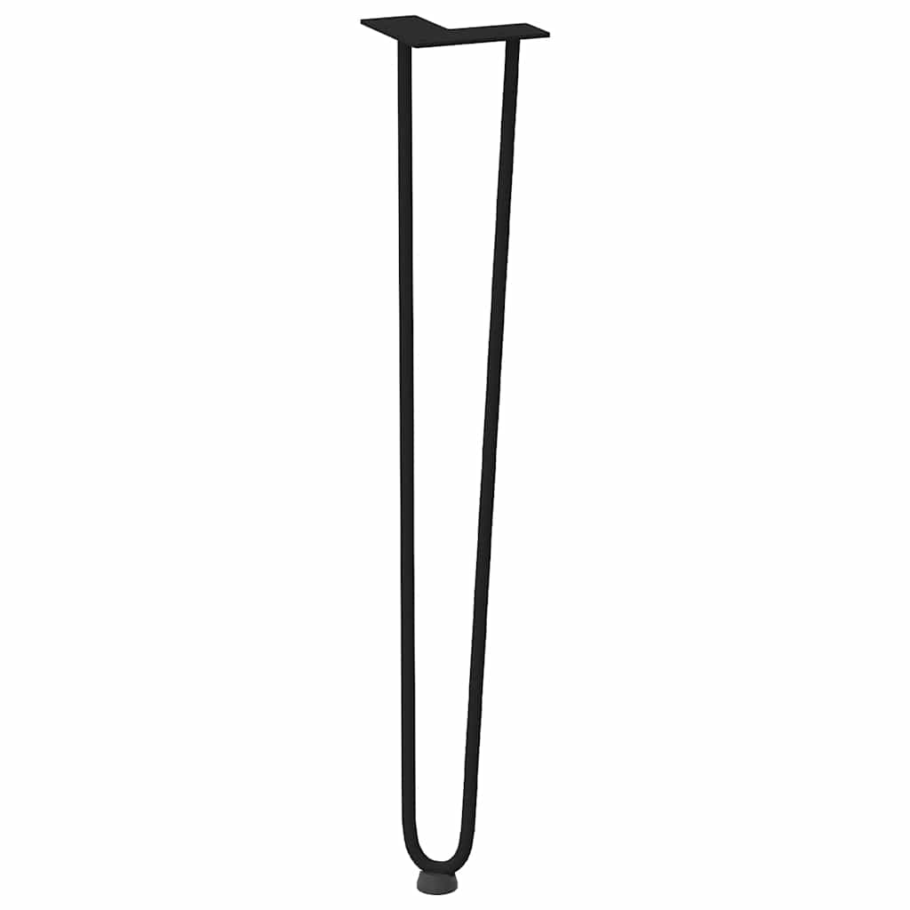 Gambe per Tavolo a Forcina 4 pz Nero 72 cm in Acciaio Massiccio