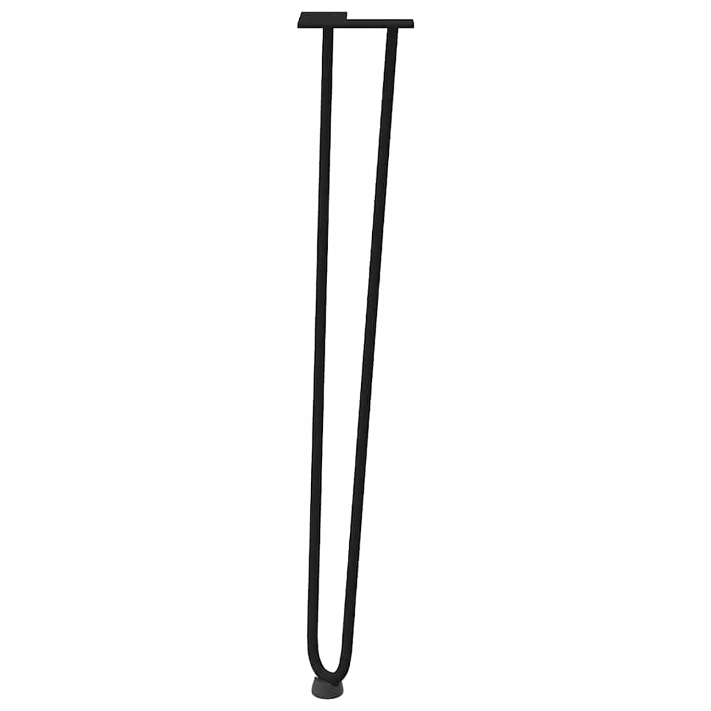 Gambe per Tavolo a Forcina 4 pz Nero 72 cm in Acciaio Massiccio