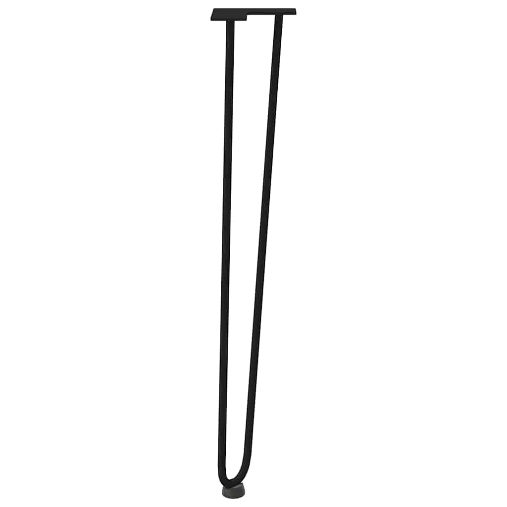 Gambe per Tavolo a Forcina 4 pz Nero 72 cm in Acciaio Massiccio