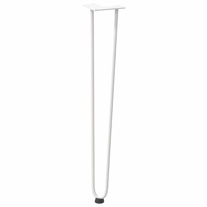 Gambe per Tavolo a Forcina 4 pz Bianco 72 cm Acciaio Massiccio