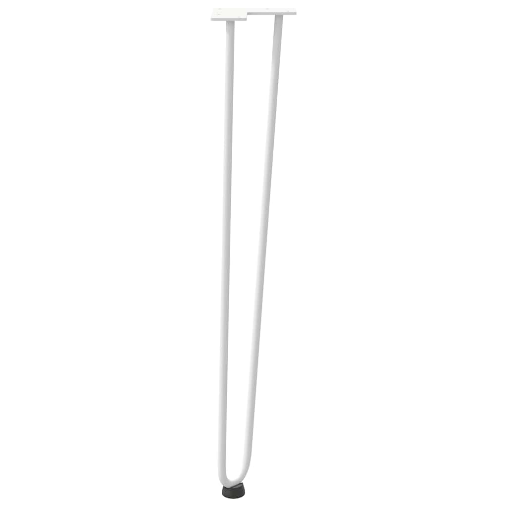 Gambe per Tavolo a Forcina 4 pz Bianco 72 cm Acciaio Massiccio