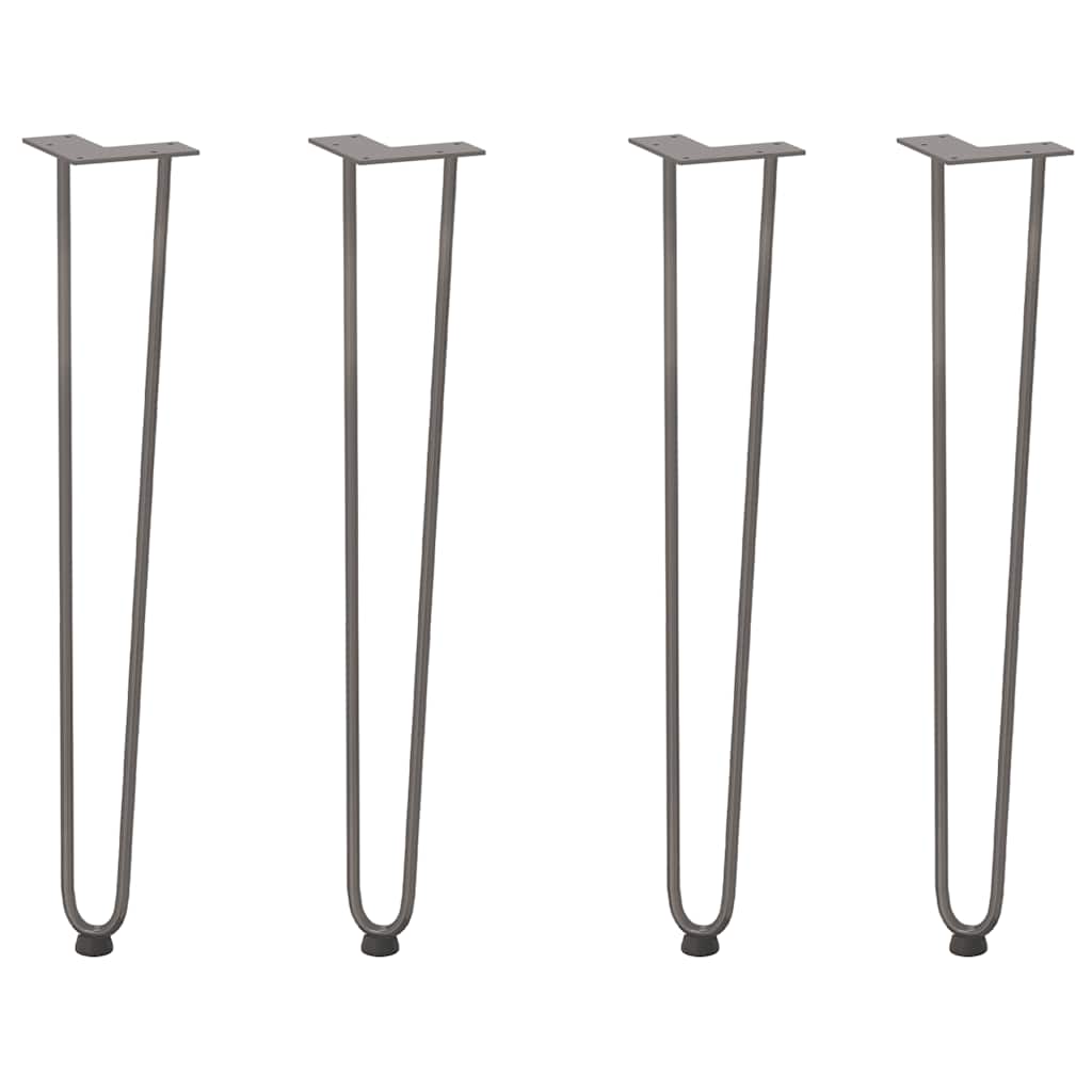 Gambe a forcina per tavoli consolle 4 pz acciaio naturale 72 cm