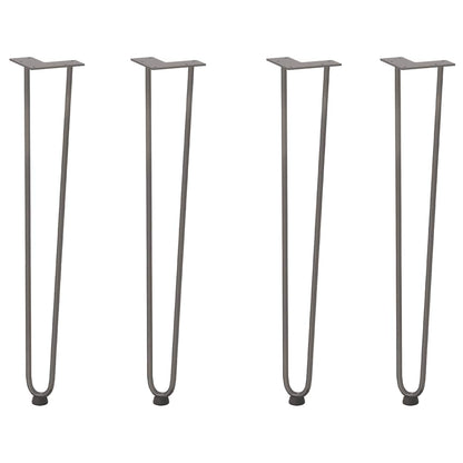 Gambe a forcina per tavoli consolle 4 pz acciaio naturale 72 cm