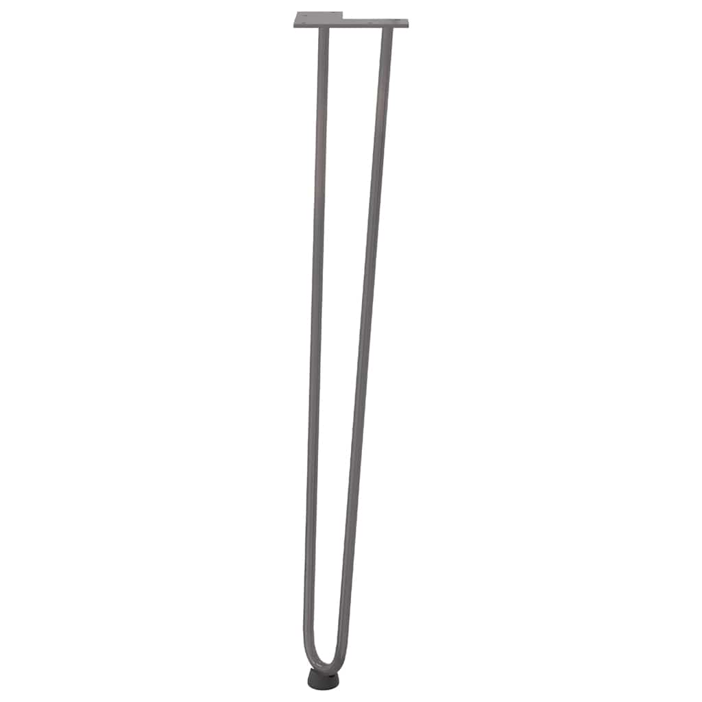 Gambe a forcina per tavoli consolle 4 pz acciaio naturale 72 cm