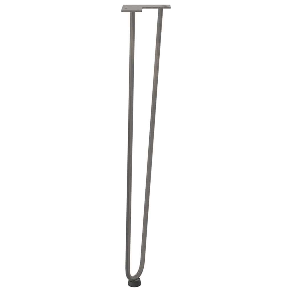 Gambe a forcina per tavoli consolle 4 pz acciaio naturale 72 cm