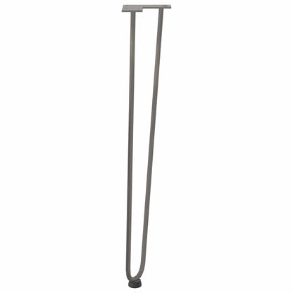 Gambe a forcina per tavoli consolle 4 pz acciaio naturale 72 cm