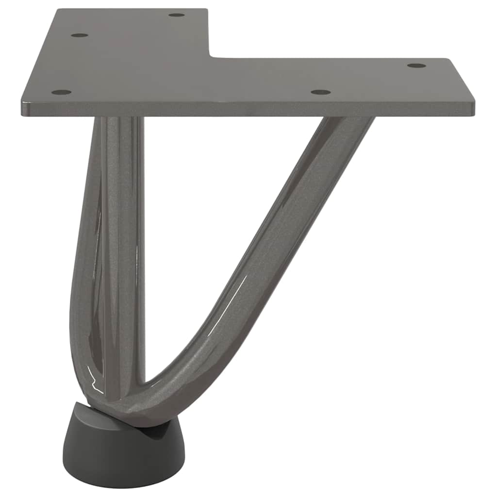 Gambe a forcina per tavolino 4 pz in acciaio naturale 10 cm