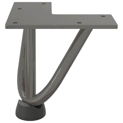Gambe a forcina per tavolino 4 pz in acciaio naturale 10 cm