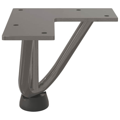 Gambe a forcina per tavolino 4 pz in acciaio naturale 10 cm