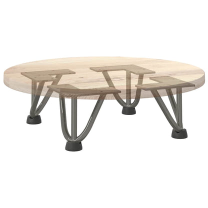 Gambe a forcina per tavolino 4 pz in acciaio naturale 10 cm