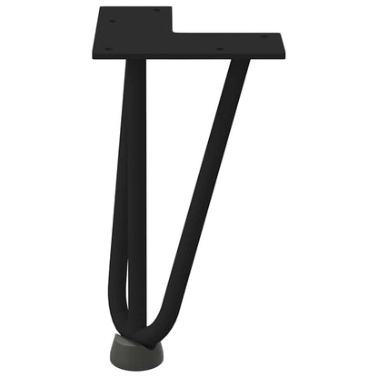Gambe a forcina per tavolino da caffè 4 pz nere 20 cm