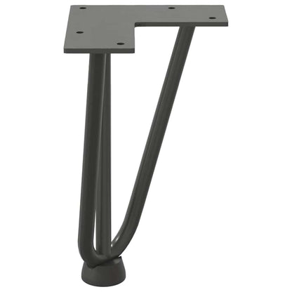 Gambe Tavolo a Forcina 4 pz Antracite 20 cm Acciaio Massiccio