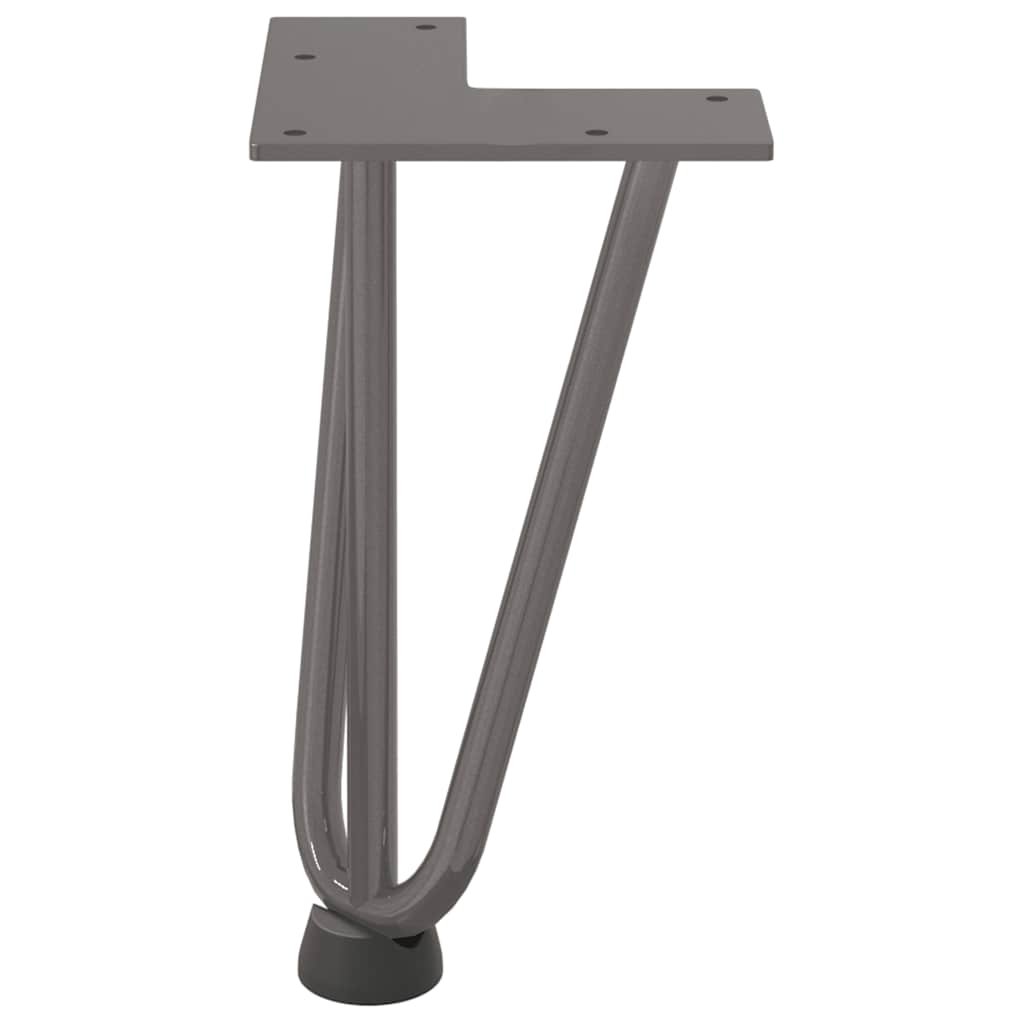 Gambe a forcina per tavolino 4 pz in acciaio naturale 20 cm