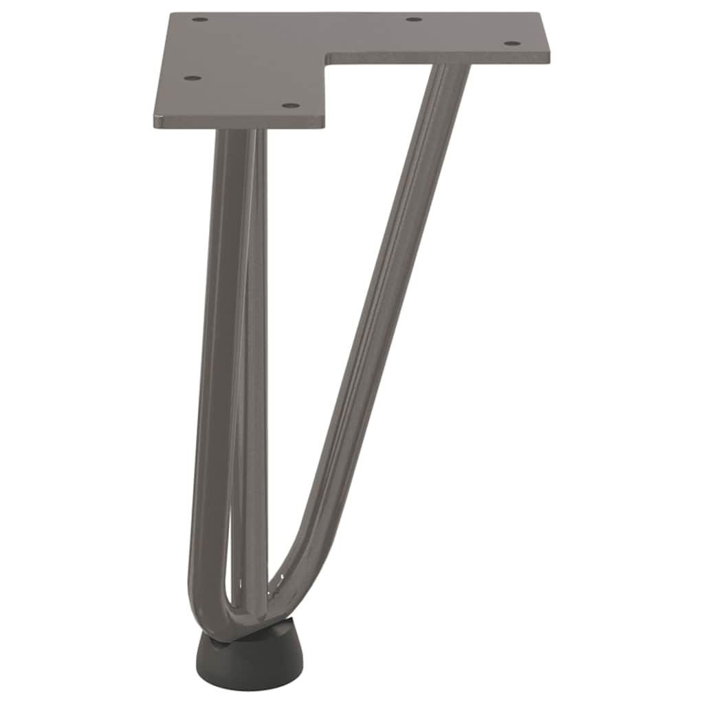 Gambe a forcina per tavolino 4 pz in acciaio naturale 20 cm