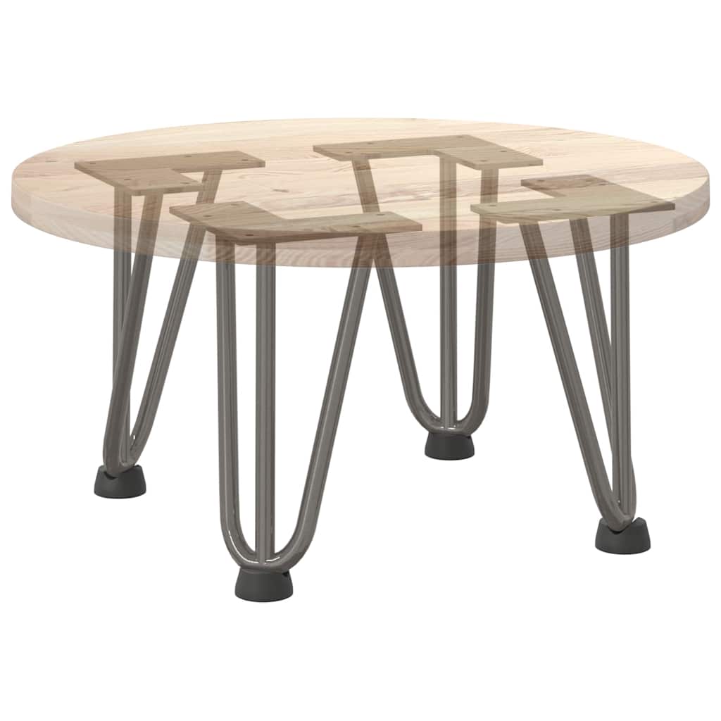 Gambe a forcina per tavolino 4 pz in acciaio naturale 20 cm