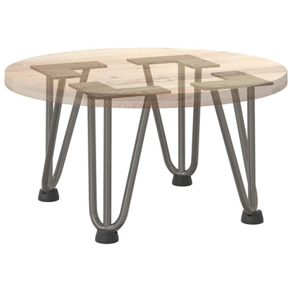 Gambe a forcina per tavolino 4 pz in acciaio naturale 20 cm