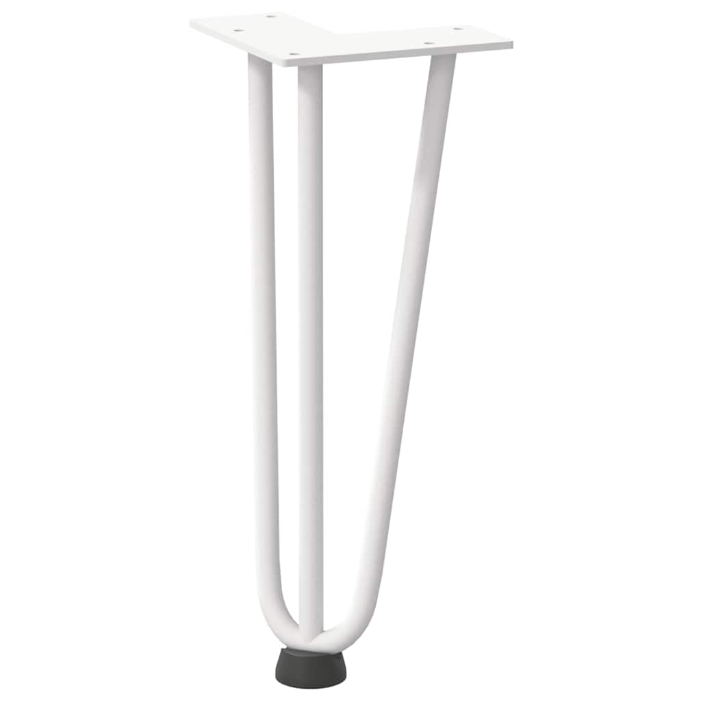 Gambe per Tavolo a Forcina 4 pz Bianco 30 cm Acciaio Massiccio