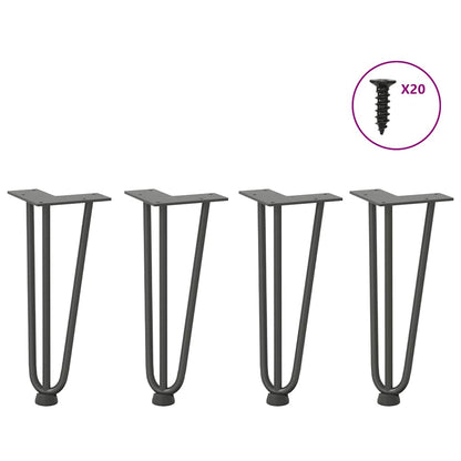 Gambe Tavolo a Forcina 4 pz Antracite 30 cm Acciaio Massiccio