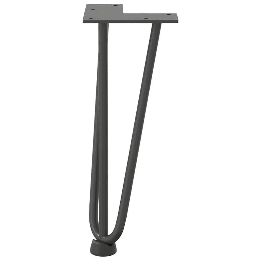 Gambe Tavolo a Forcina 4 pz Antracite 30 cm Acciaio Massiccio