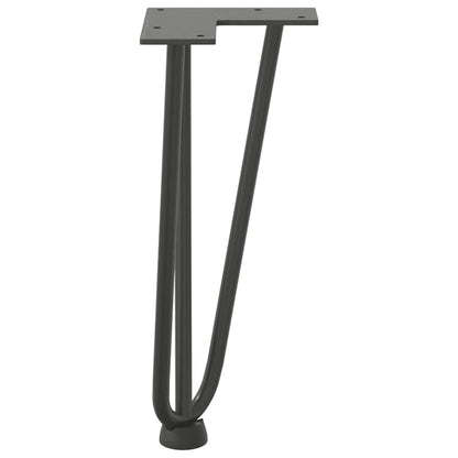 Gambe Tavolo a Forcina 4 pz Antracite 30 cm Acciaio Massiccio