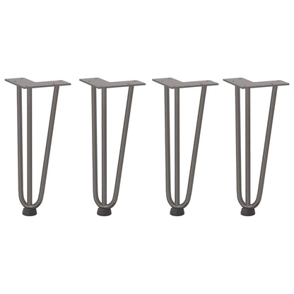 Gambe a forcina per tavolino 4 pz in acciaio naturale 30 cm