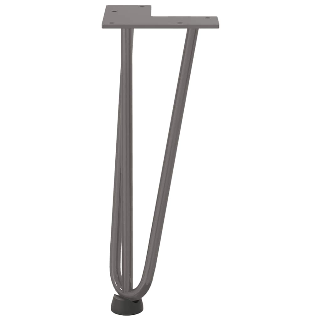 Gambe a forcina per tavolino 4 pz in acciaio naturale 30 cm